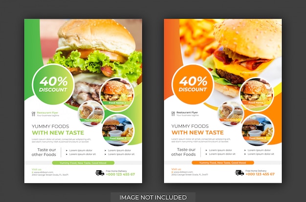 Burger shop flyer & poster template vector.restaurant flyer template