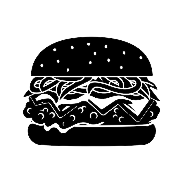 Vector burger silhouettes