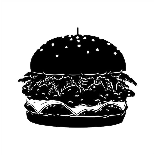 Vettore silhouette di hamburger