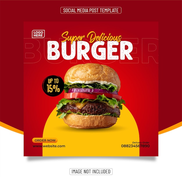 Burger social media feed post template