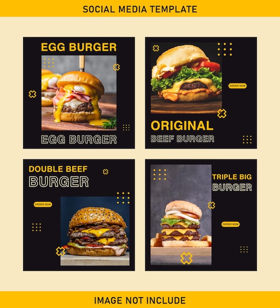 Burger social media menu