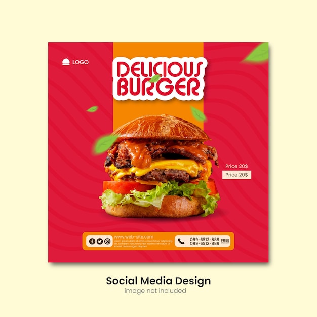 Burger Social Media Post Design