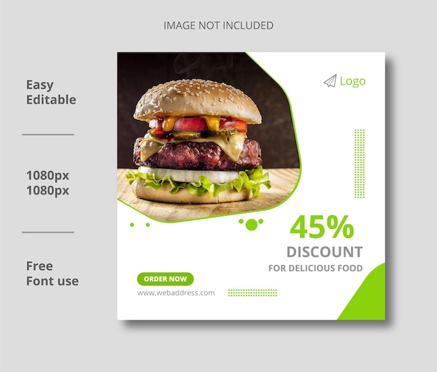 Burger social media postontwerp Premium vector