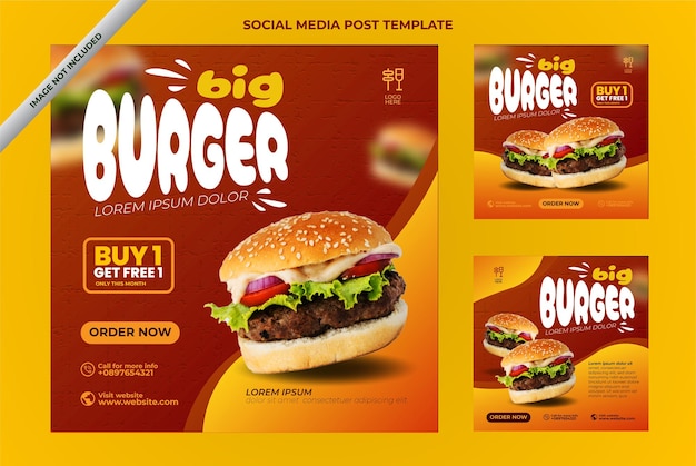 Burger social media template