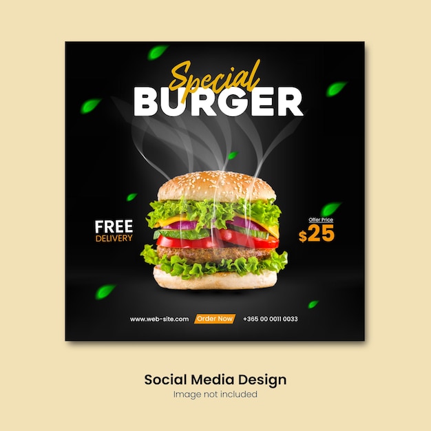 Burger Social Post Design