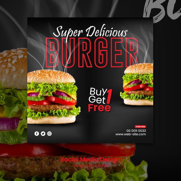 Burger Social Post Design