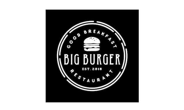 Ispirazione di design logo burger stamp