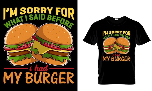 Vector burger t shirt design graphic and illustration