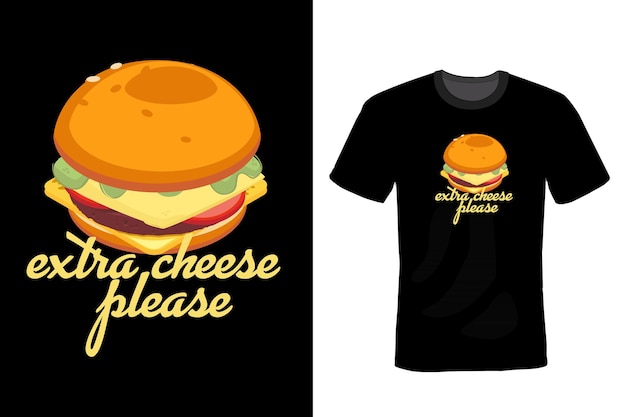 Burger t-shirt design tipografia vintage