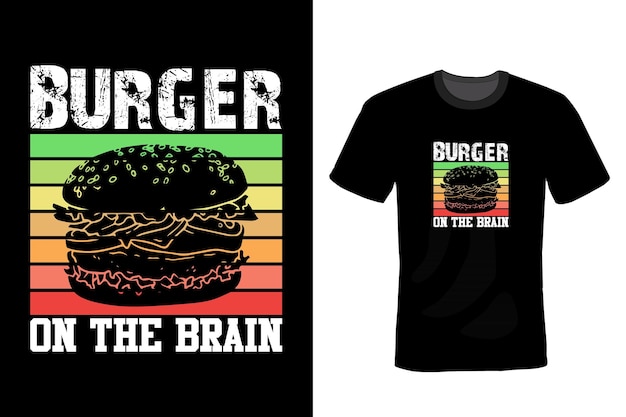 Burger T shirt design typography vintage