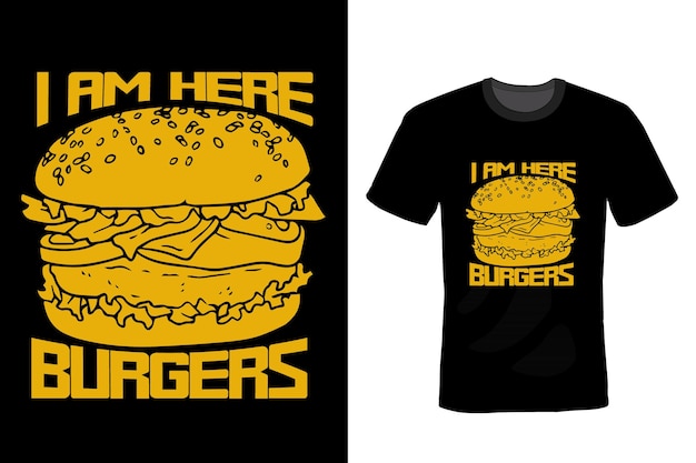 burger T-shirt ontwerp typografie vintage
