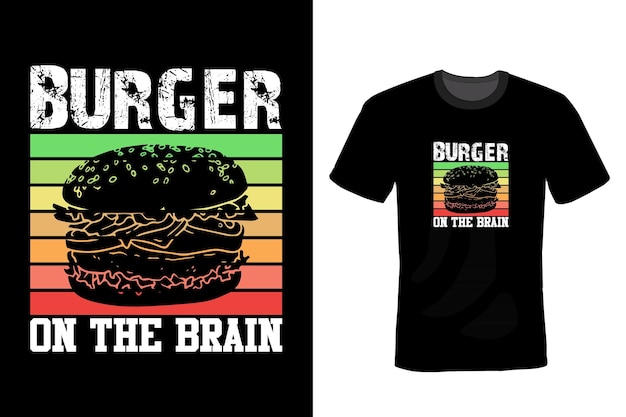 Burger t-shirt ontwerp typografie vintage