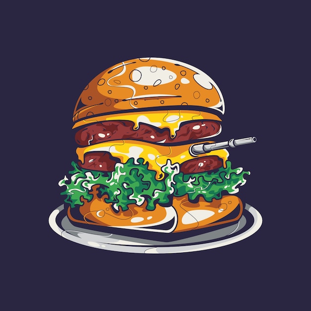 Vector burger tank illustration