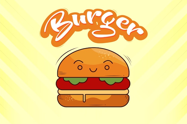 Vector burger vector cartoon illustration