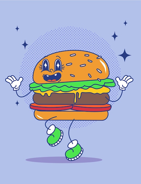 Burger Vector Cartoon Illustration