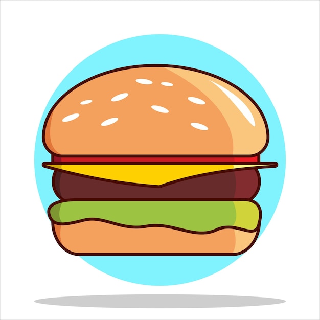 Burger Vector Flat Style Illustration