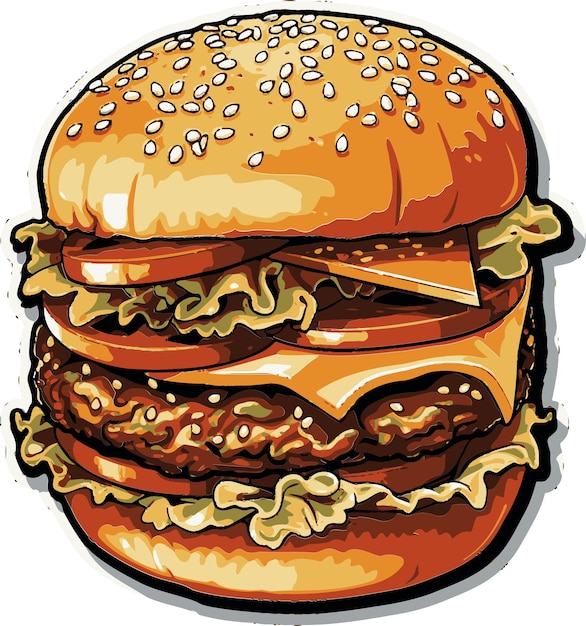 Burger Vector Graphics Showcase Vectorized Burger Art Gallery