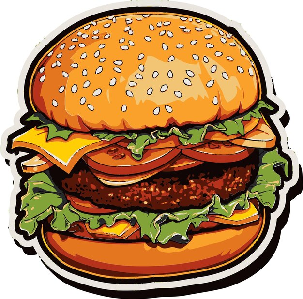 Burger Vector Graphics Showcase Vectorized Burger Art Gallery