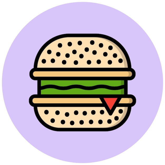 Vector burger vector icon design illustratie