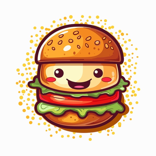 ハンバーガーベクトルアイコンイラスト