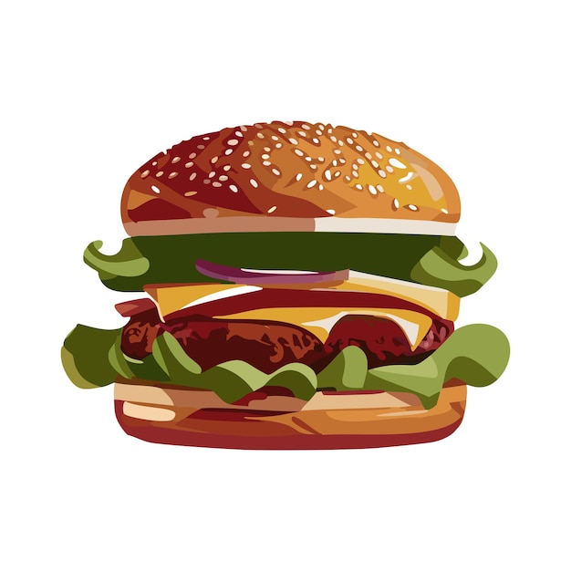 Burger vector illustratie op witte achtergrond