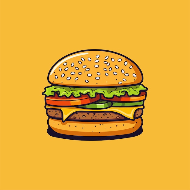 Burger vector illustration burger logo design