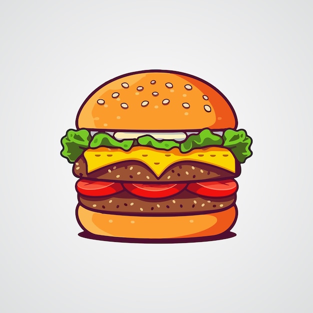 Burger Logo Vector Illustration Burger Sticker Stock Vector (Royalty Free)  2312018091