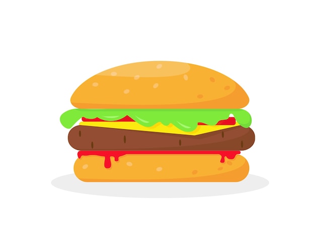 Burger vector illustration on white background