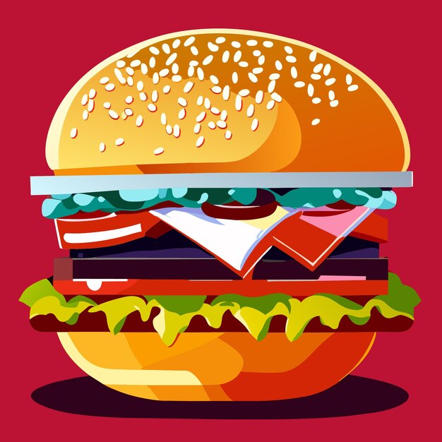 Vettore illustrazione vettoriale di burger