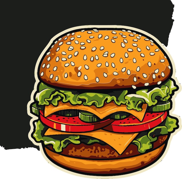 Burger Vector Illustrations Compilation Burger Vector Sketch Set