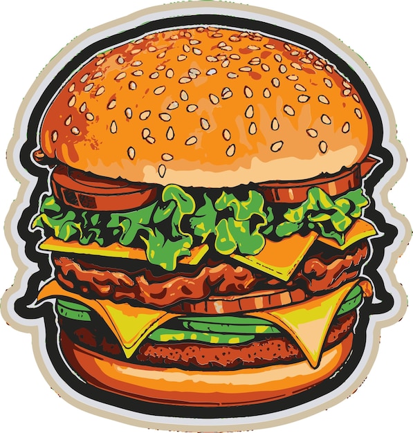 Burger Vector Illustrations Compilation Vector Burgers Graphic Elements