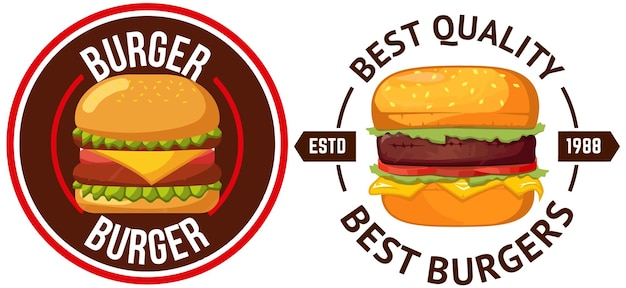 Burger Vector Logo set illustratie voor burgerwinkel en voedingsbedrijf