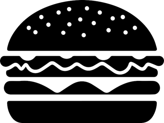 Illustrazione della silhouette vettoriale del burger 19