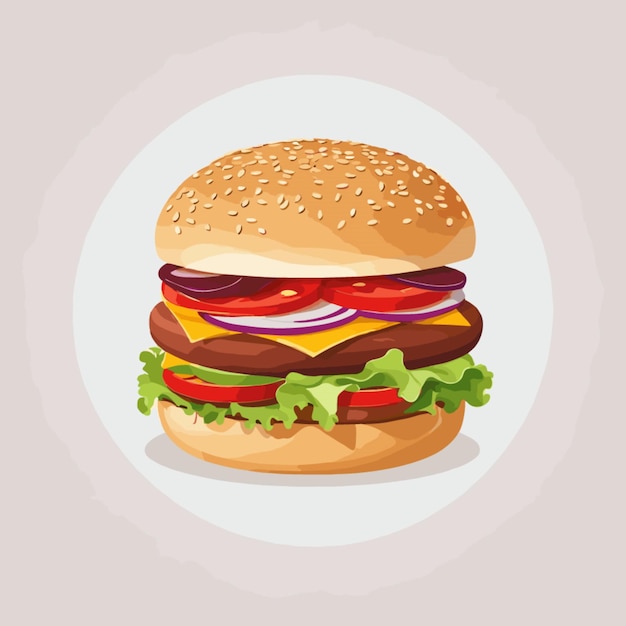 Burger vector on white background