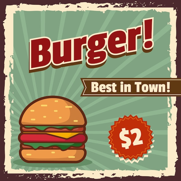 Burger vintage banner