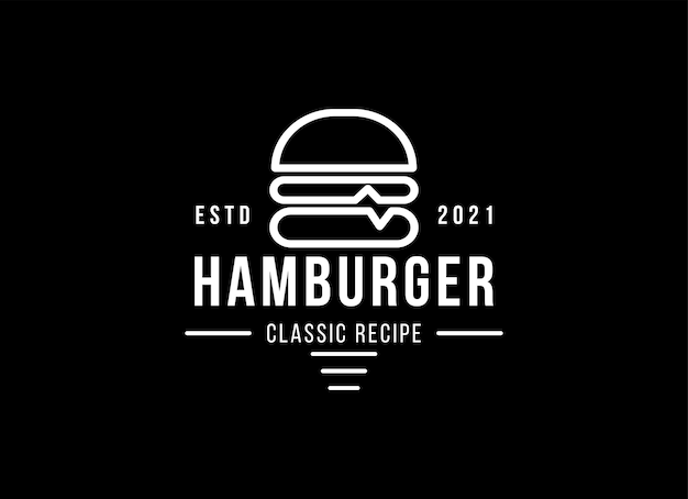 Burger Vintage Style-logo voor fastfoodrestaurant