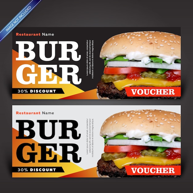 Burger voucher design template