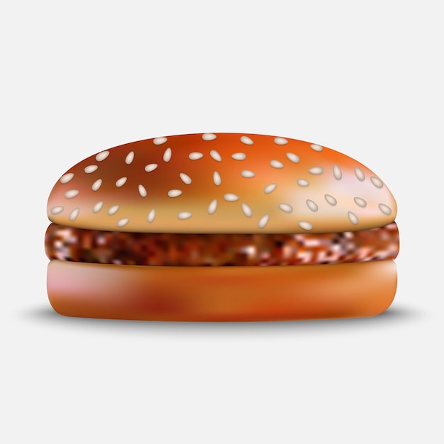 Burger on white background