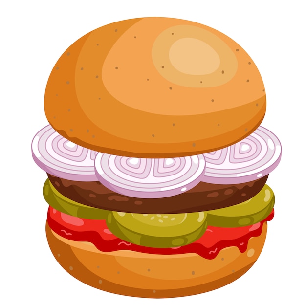 Vector burger on white