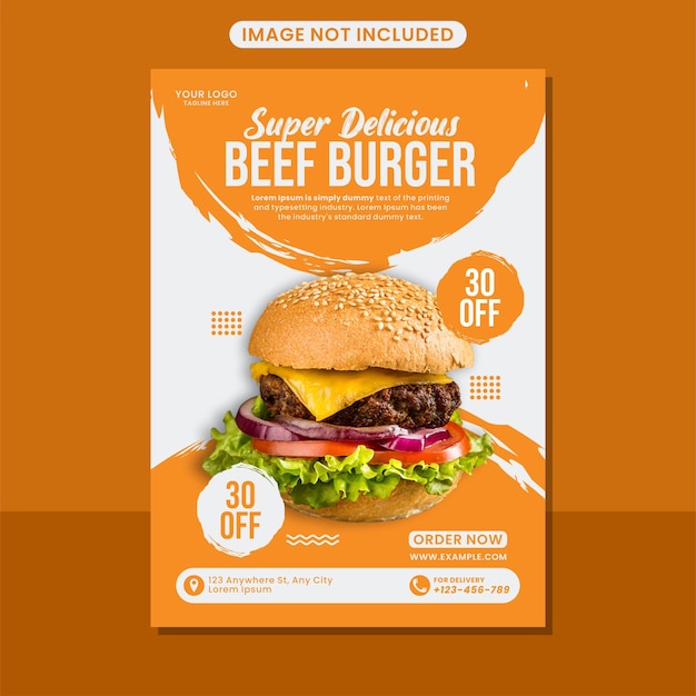 Burgerfood promotie flyer ontwerp roll up banner menu verkoop brochure sjabloon ontwerp