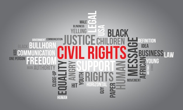 Burgerrechten wereld wolk achtergrond Federaal bewustzijn Vector illustratie ontwerpconcept