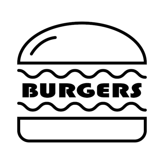 Modello di disegno vettoriale del logo dell'icona degli hamburger