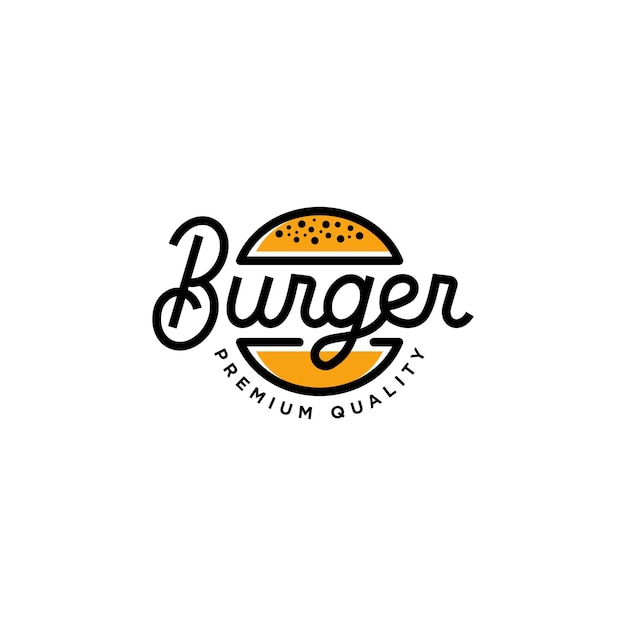 Vettore modello di vettore di progettazione del logo di hamburger