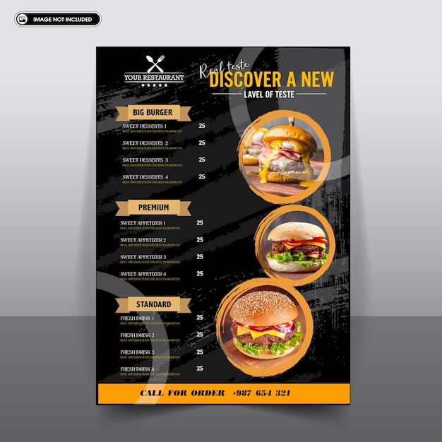 Burgers restaurant menu template