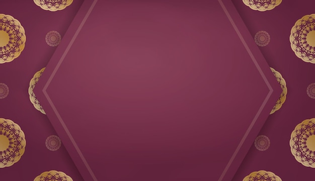 Burgundy background with Greek gold ornaments and space for your logo or text