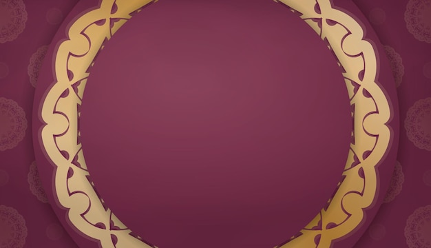 Burgundy background with luxurious gold pattern for design under your logo or text