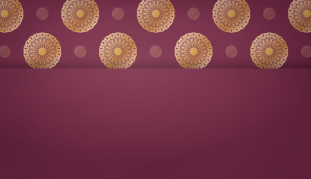 Burgundy banner with abstract gold pattern and place under your text