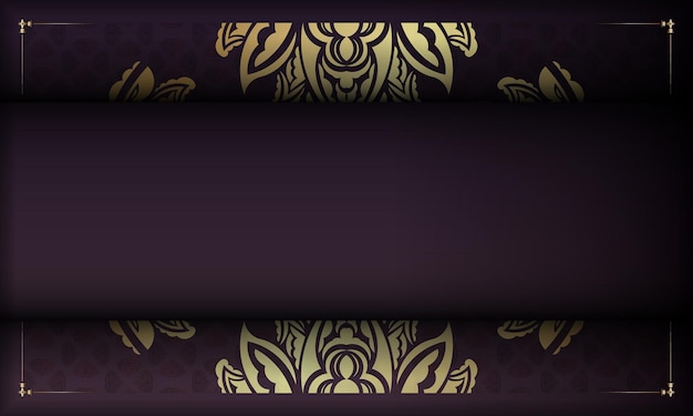 Burgundy banner with vintage gold pattern and text space