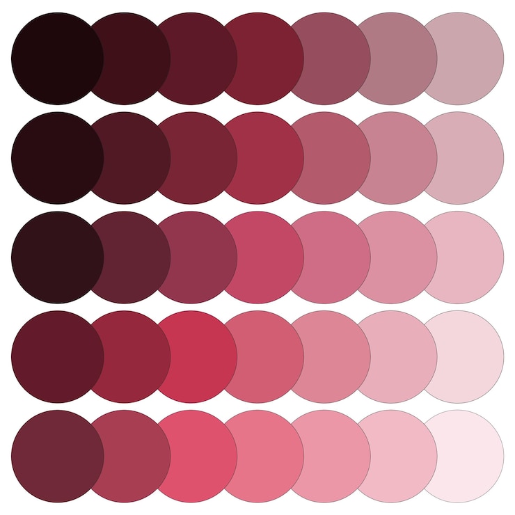 Vector burgundy to rose dot gradient warm hue circular array cozy atmosphere pattern vector