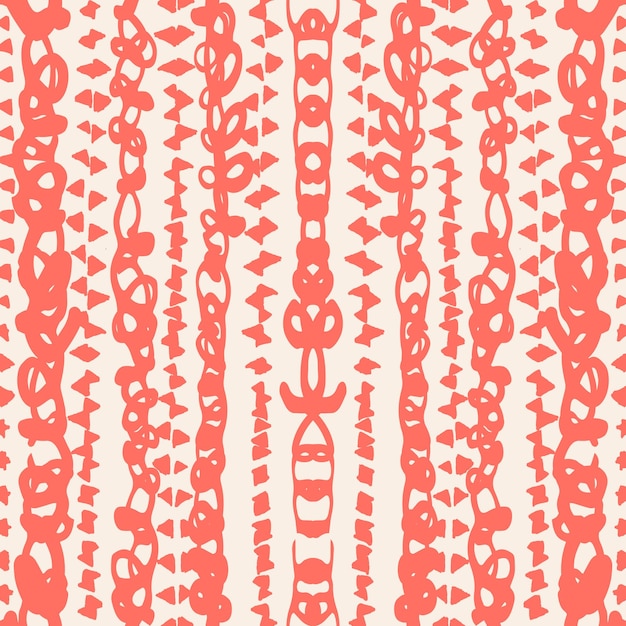 버건디와 화이트 타이 염료는 매끄러운 패턴입니다. 시보리 매끄러운 인쇄. 수채화 손으로 그린 바틱. 수제 수채화 셔츠 타이 염색 패턴입니다. 일본 전통 타일. 연어와 베이지 시보리.